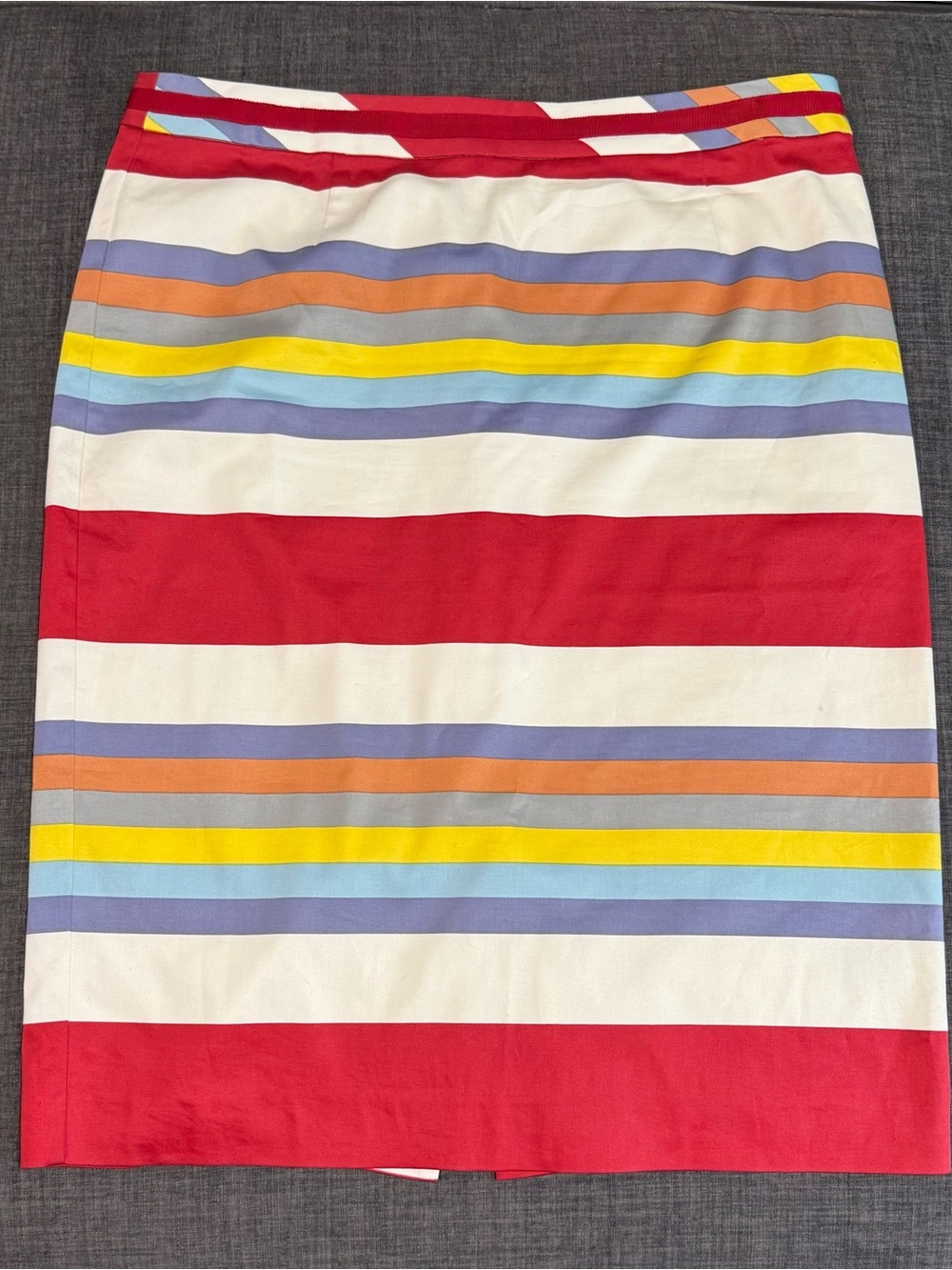 Boden Modern Striped Pencil Skirt - Red, Yellow, Blue, Orange, Purple, Cream